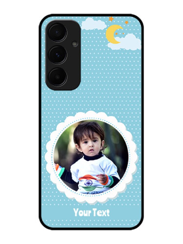 Custom Galaxy A55 5G Custom Metal Phone CaseViolet Pattern Design