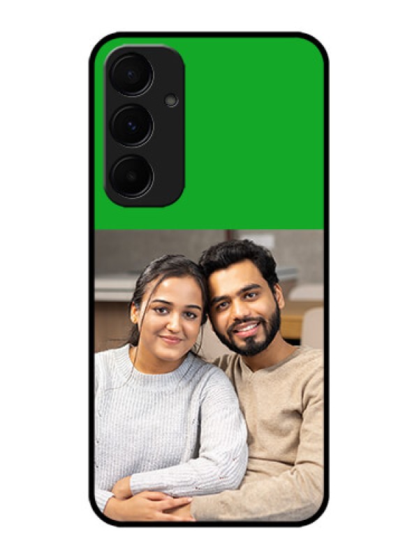 Custom Galaxy A55 5G Custom Metal Phone CaseGreen Pattern Design