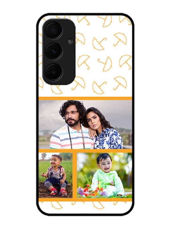 Custom Galaxy A55 5G Custom Metal Phone CaseYellow Pattern Design