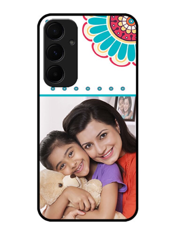 Custom Galaxy A55 5G Custom Metal Phone CaseFlower Design