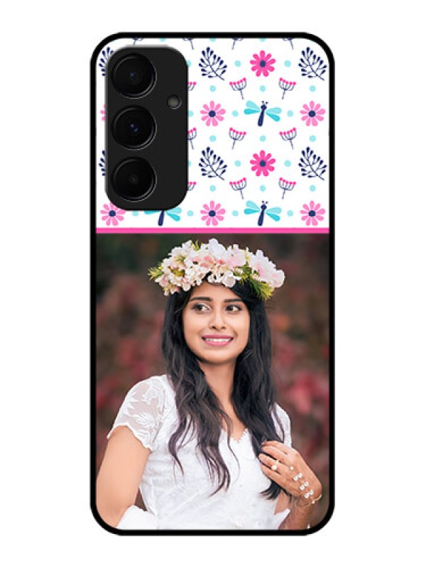 Custom Galaxy A55 5G Custom Metal Phone CaseColorful Flower Design