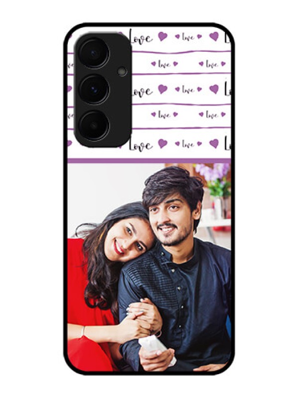Custom Galaxy A55 5G Custom Metal Phone CaseCouples Heart Design