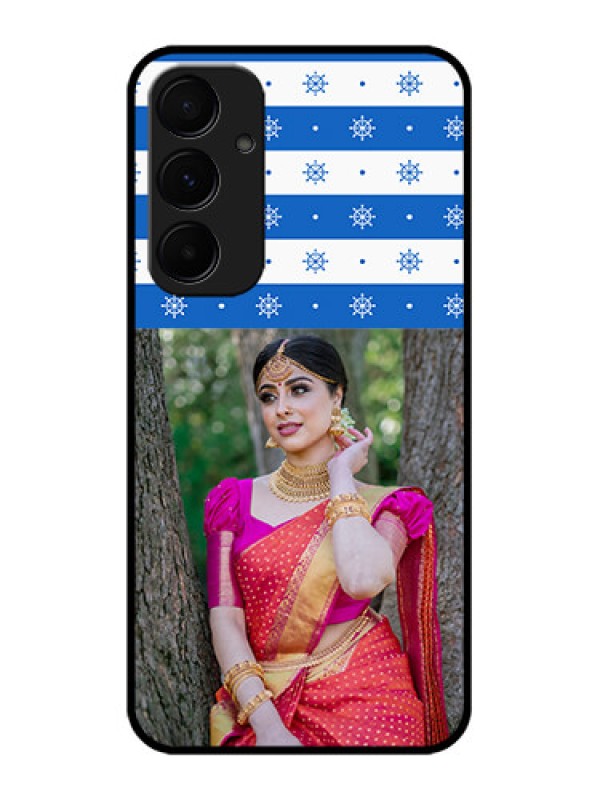 Custom Galaxy A55 5G Custom Metal Phone CaseSnow Pattern Design