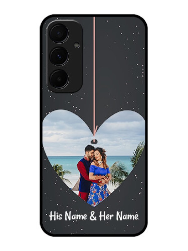 Custom Galaxy A55 5G Custom Metal Phone CaseHanging Heart Design