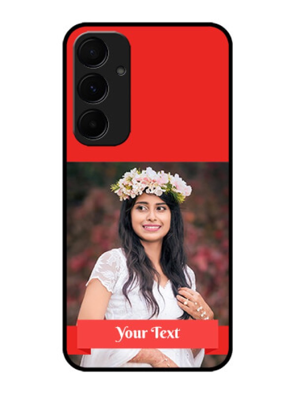 Custom Galaxy A55 5G Custom Metal Phone CaseSimple Red Color Design