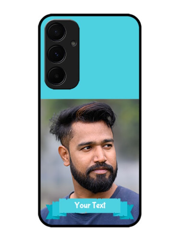 Custom Galaxy A55 5G Custom Metal Phone CaseBlue Color Design