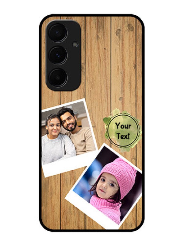 Custom Galaxy A55 5G Custom Metal Phone CaseWooden Texture Design