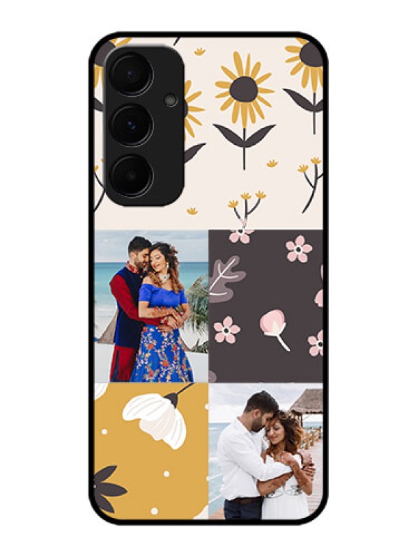 Custom Galaxy A55 5G Custom Metal Phone Case3 Images With Floral Design