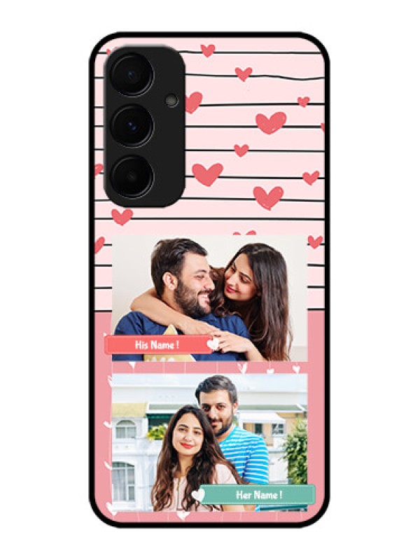 Custom Galaxy A55 5G Custom Metal Phone CasePhoto With Heart Design