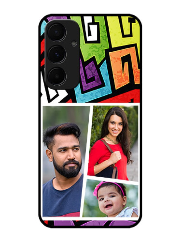 Custom Galaxy A55 5G Custom Metal Phone CaseGraffiti Pattern Design