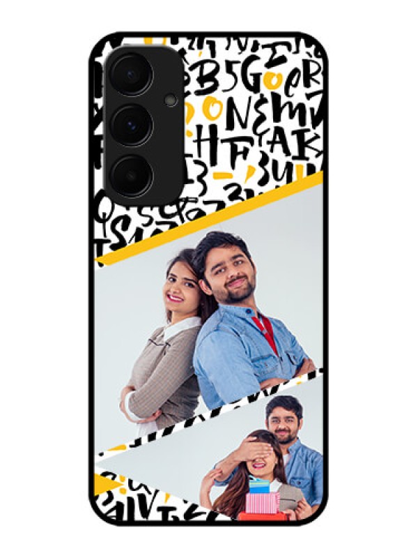 Custom Galaxy A55 5G Custom Metal Phone CaseLetters Pattern Design