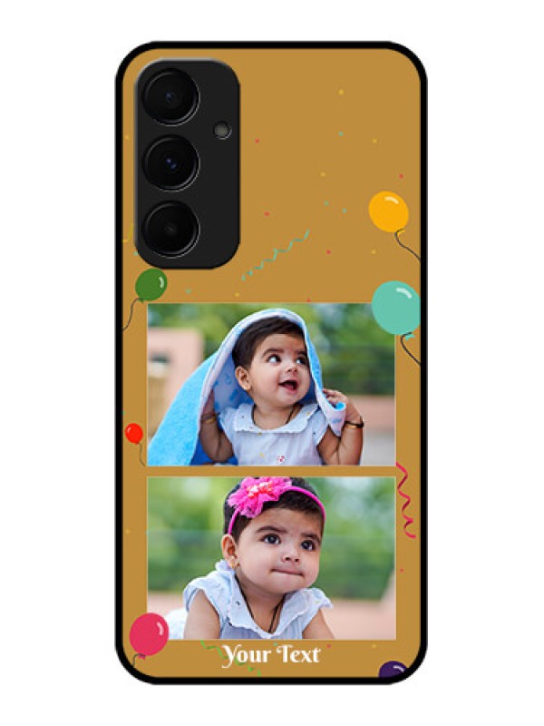 Custom Galaxy A55 5G Custom Metal Phone CaseImage Holder With Birthday Celebrations Design