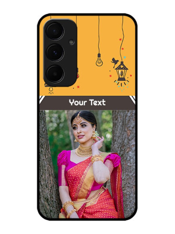 Custom Galaxy A55 5G Custom Metal Phone CaseWith Family Picture And Icons