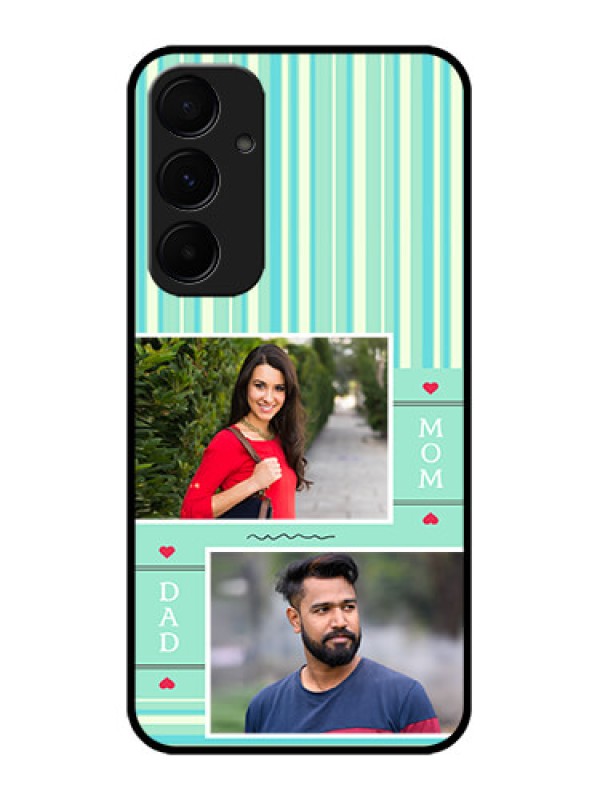 Custom Galaxy A55 5G Custom Metal Phone CaseMom and Dad Pic Design