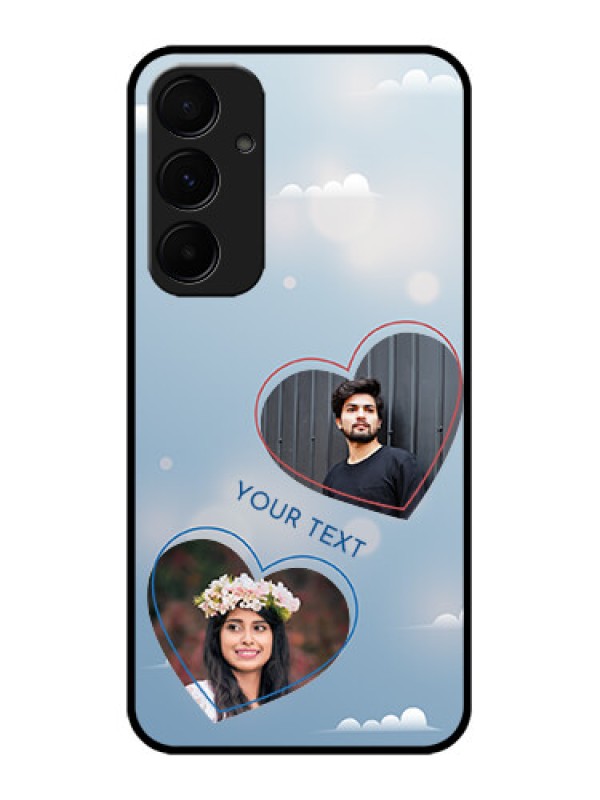 Custom Galaxy A55 5G Custom Metal Phone CaseBlue Color Couple Design