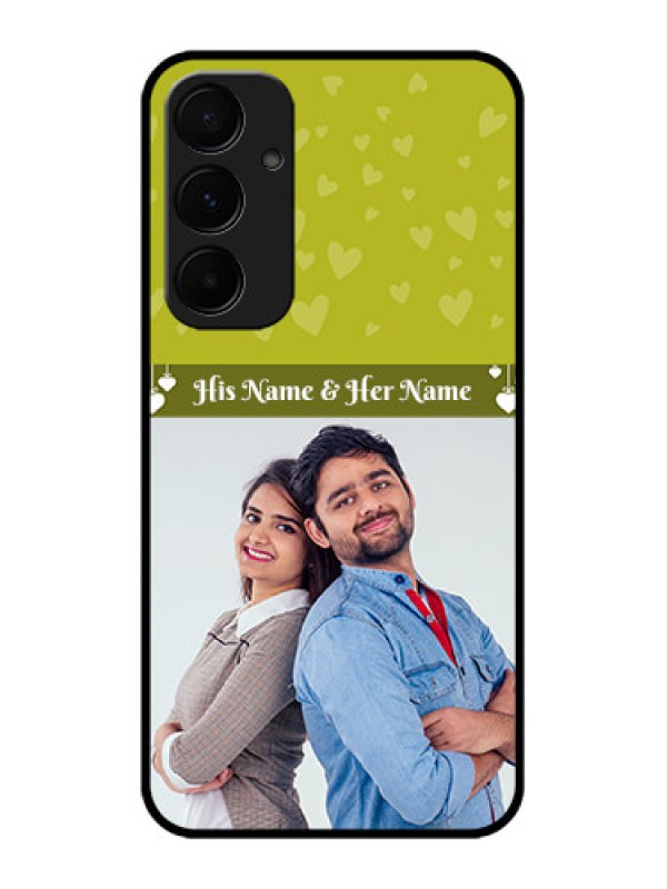 Custom Galaxy A55 5G Custom Metal Phone CaseYou and Me Heart Design