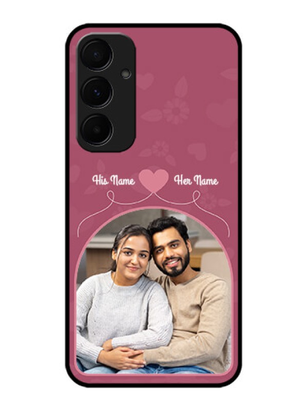 Custom Galaxy A55 5G Custom Metal Phone CaseLove Floral Design