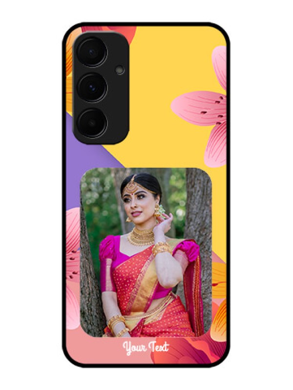 Custom Galaxy A55 5G Custom Metal Phone Case3 Image With Vintage Floral Design