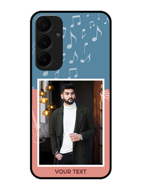 Custom Galaxy A55 5G Custom Metal Phone CaseWith Color Musical Note Design