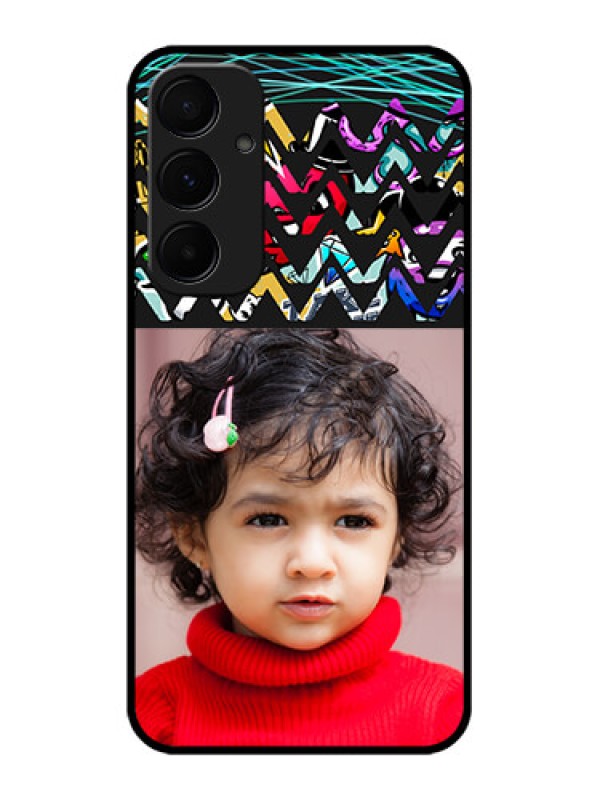 Custom Galaxy A55 5G Custom Metal Phone CaseNeon Abstract Design