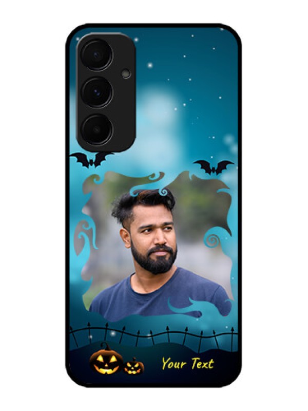 Custom Galaxy A55 5G Custom Metal Phone CaseHalloween Frame Design