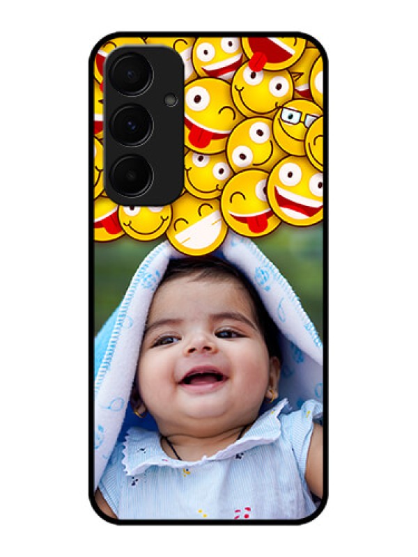 Custom Galaxy A55 5G Custom Metal Phone CaseWith Smiley Emoji Design