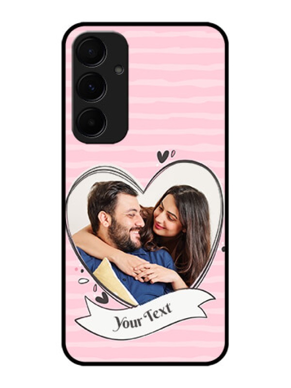 Custom Galaxy A55 5G Custom Metal Phone CaseVintage Heart Design