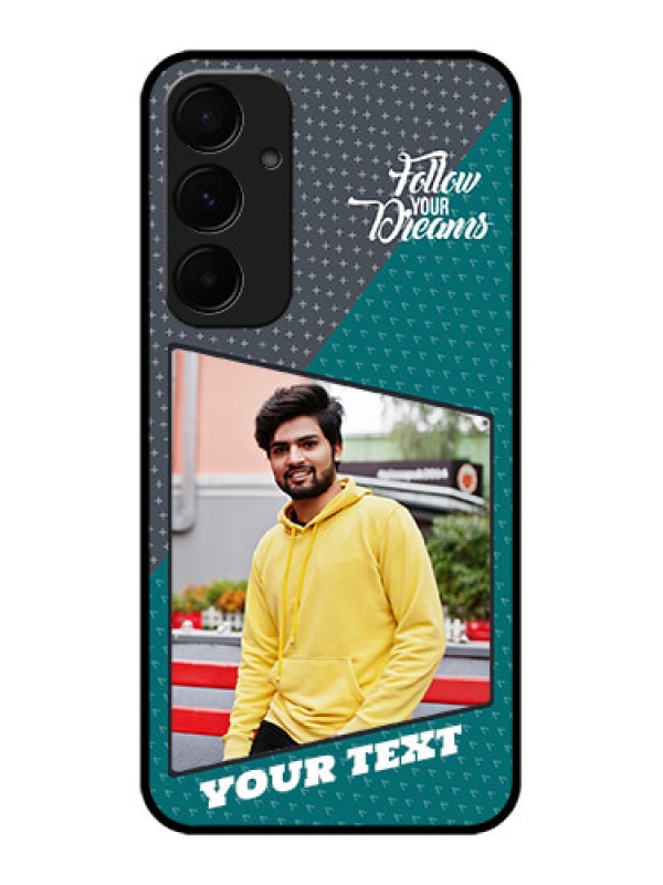 Custom Galaxy A55 5G Custom Metal Phone CaseBackground Pattern Design With Quote