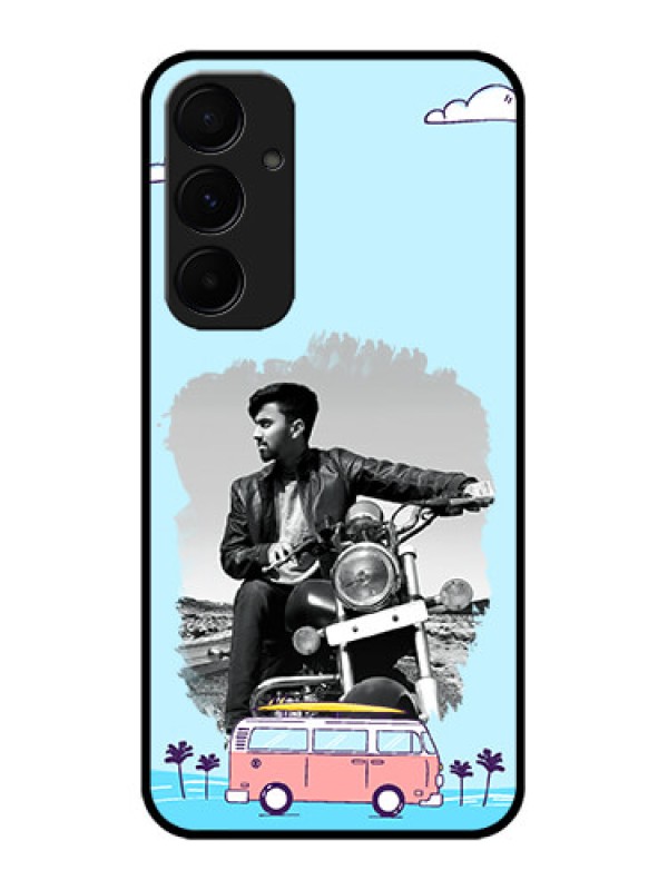 Custom Galaxy A55 5G Custom Metal Phone CaseTravel and Adventure Design