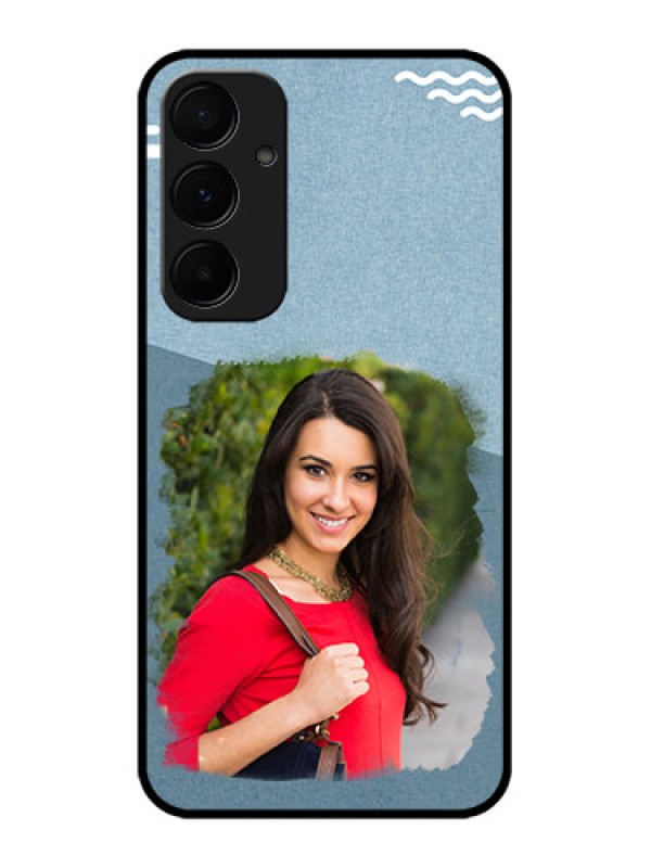 Custom Galaxy A55 5G Custom Metal Phone CaseGrunge Line Art Design