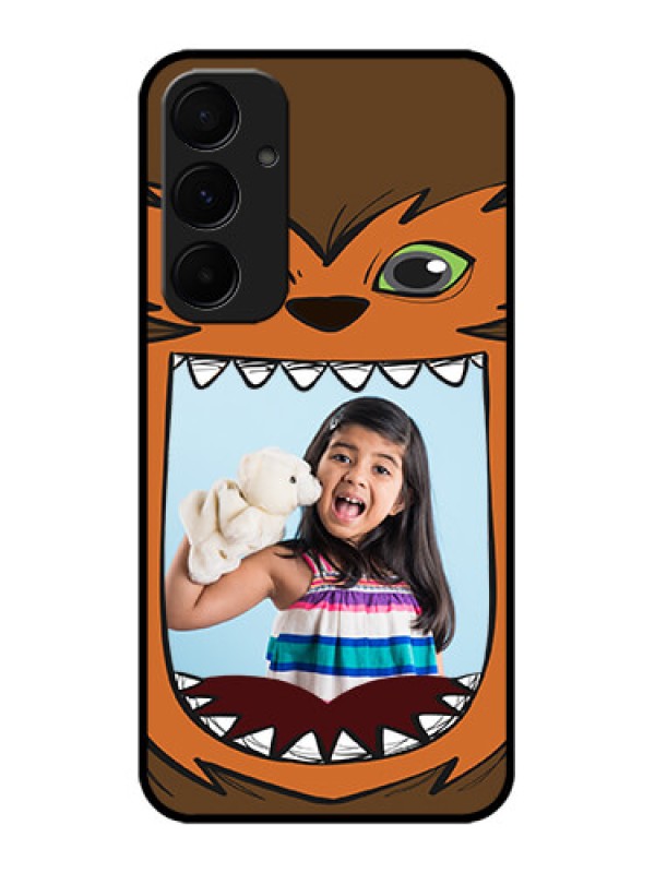 Custom Galaxy A55 5G Custom Metal Phone CaseOwl Monster Back Case Design