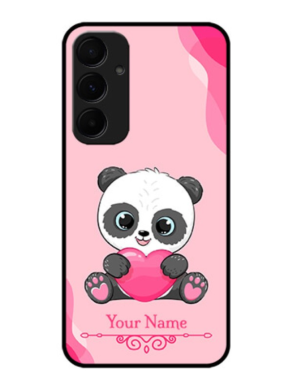 Custom Galaxy A55 5G Custom Metal Phone CaseCute Panda Design