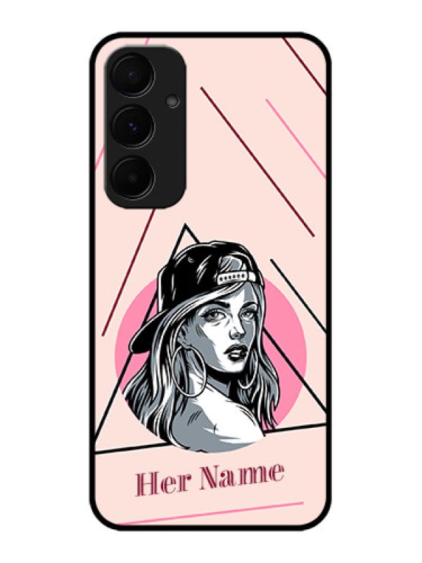 Custom Galaxy A55 5G Custom Metal Phone CaseRockstar Girl Design