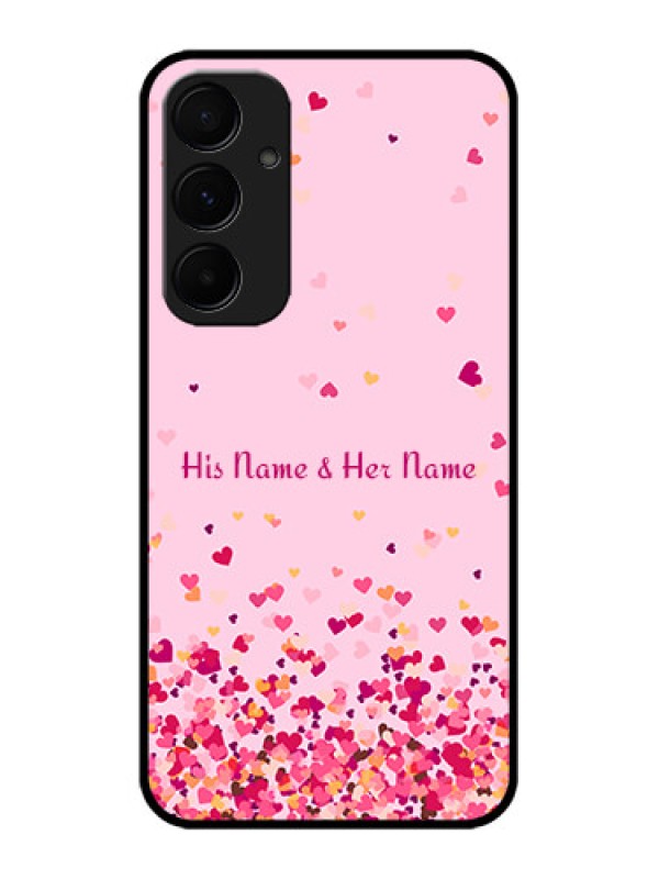 Custom Galaxy A55 5G Custom Metal Phone CaseFloating Hearts Design