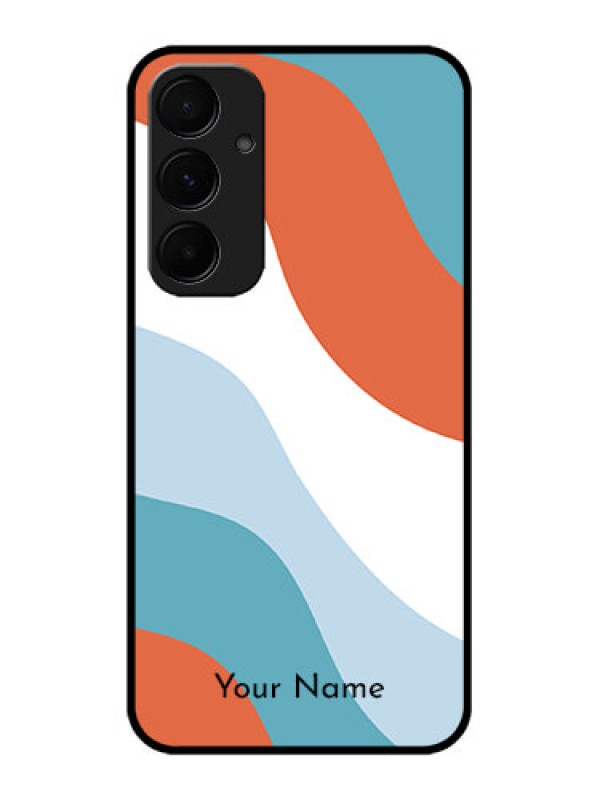 Custom Galaxy A55 5G Custom Metal Phone CaseColoured Waves Design