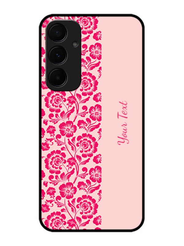 Custom Galaxy A55 5G Custom Metal Phone CaseAttractive Floral Pattern Design