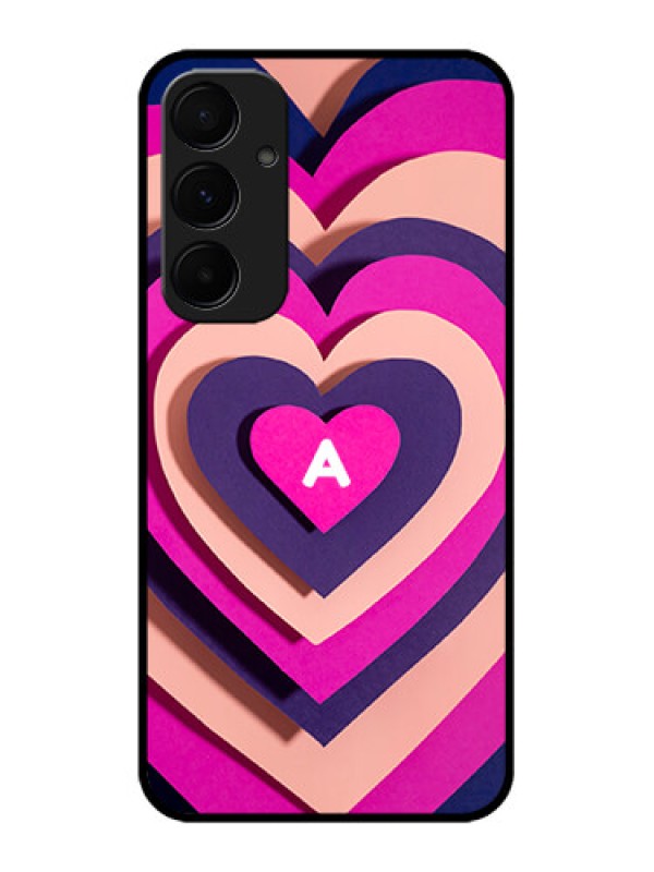 Custom Galaxy A55 5G Custom Metal Phone CaseCute Heart Pattern Design