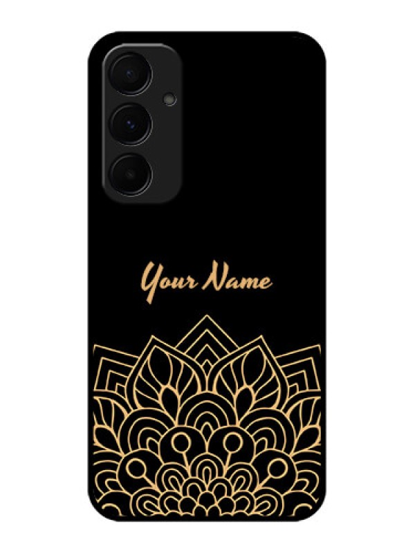 Custom Galaxy A55 5G Custom Metal Phone CaseGolden Mandala Design