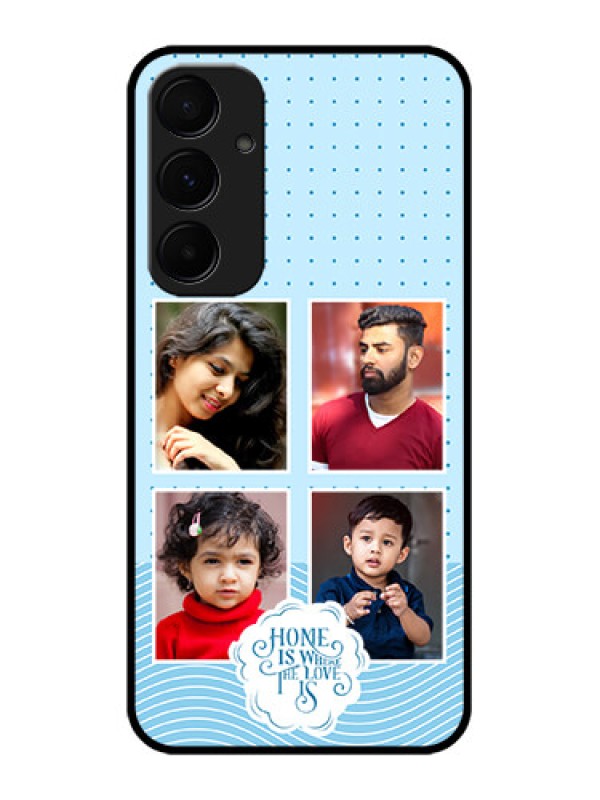 Custom Galaxy A55 5G Custom Metal Phone CaseCute Love Quote With 4 Pic Upload Design