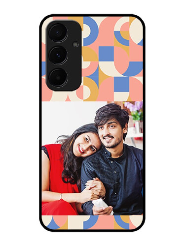 Custom Galaxy A55 5G Custom Metal Phone CaseSemi - Circle Maze Pattern Design