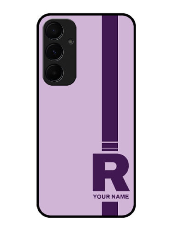 Custom Galaxy A55 5G Custom Metal Phone CaseSimple Dual Tone Stripe With Name Design