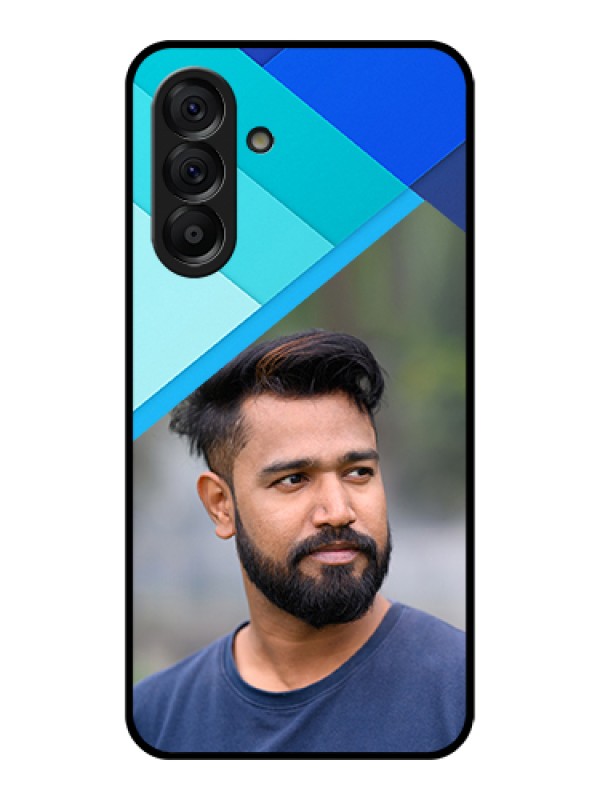 Custom Galaxy A56 5G Custom Metal Phone Case - Blue Pattern Design