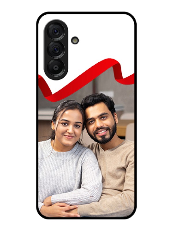 Custom Galaxy A56 5G Custom Metal Phone Case - Simple Blue Color Design