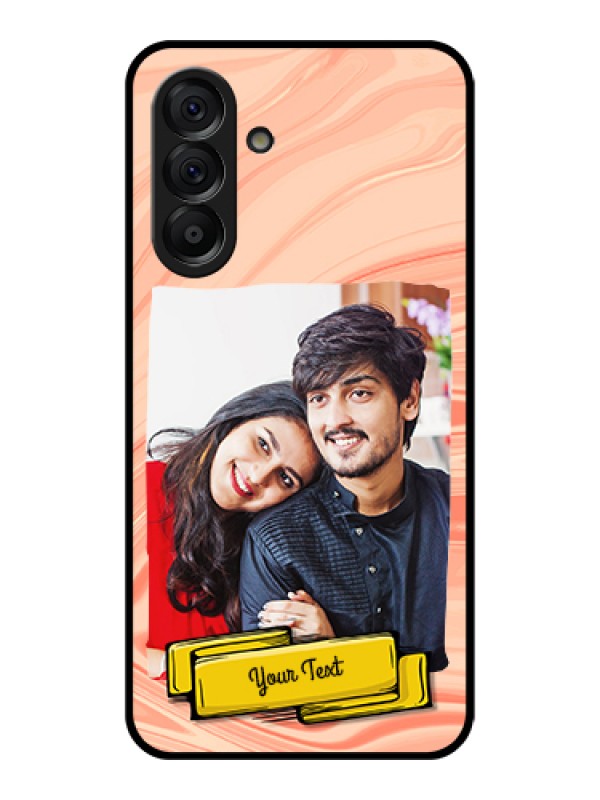 Custom Galaxy A56 5G Custom Metal Phone Case - With Photo And Green Floral Design