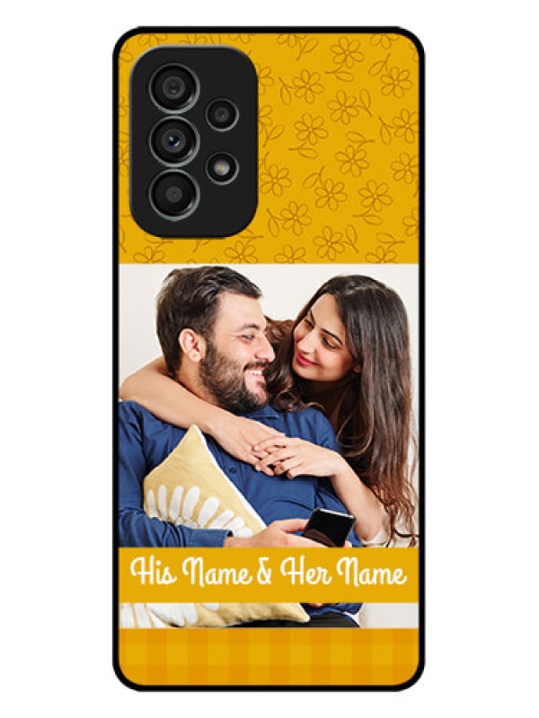 Custom Galaxy A73 5G Custom Metal Phone Case - Yellow Floral Design