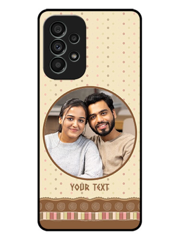 Custom Galaxy A73 5G Custom Metal Phone Case - Brown Dotted Mobile Case Design