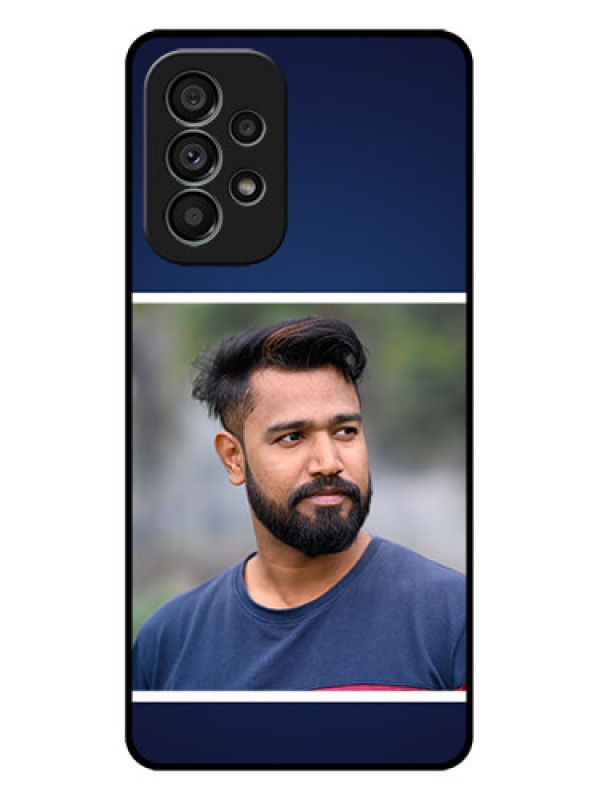 Custom Galaxy A73 5G Custom Metal Phone Case - Simple Royal Blue Design