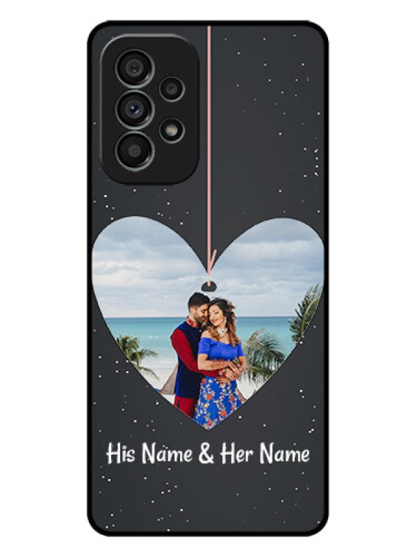 Custom Galaxy A73 5G Custom Metal Phone Case - Hanging Heart Design