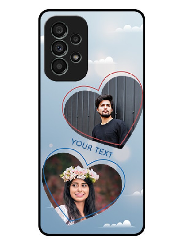 Custom Galaxy A73 5G Custom Metal Phone Case - Blue Color Couple Design