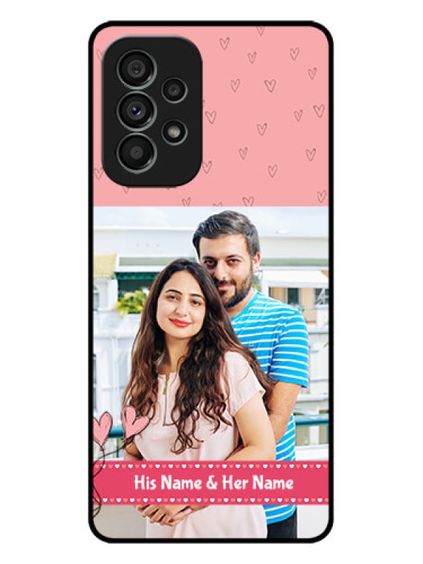 Custom Galaxy A73 5G Custom Metal Phone Case - Love Design Peach Color